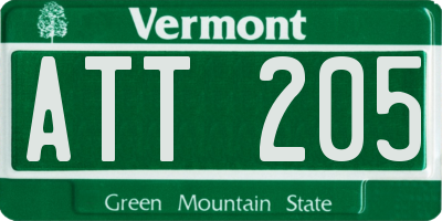 VT license plate ATT205