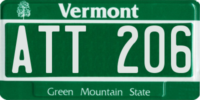 VT license plate ATT206