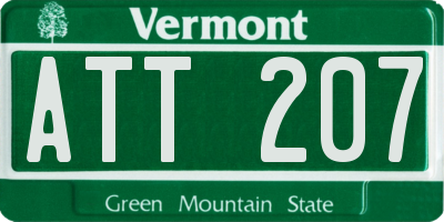 VT license plate ATT207