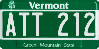 VT license plate ATT212