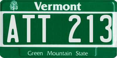 VT license plate ATT213
