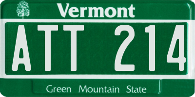 VT license plate ATT214