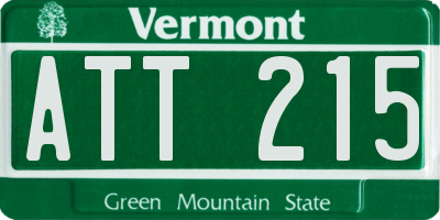 VT license plate ATT215