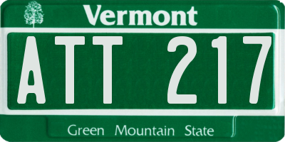 VT license plate ATT217