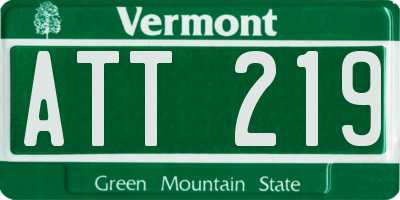 VT license plate ATT219