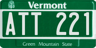 VT license plate ATT221