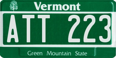 VT license plate ATT223