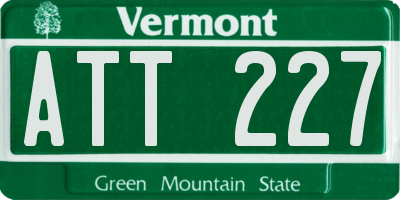 VT license plate ATT227