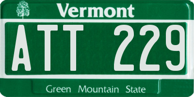 VT license plate ATT229