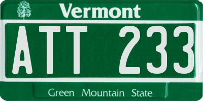 VT license plate ATT233