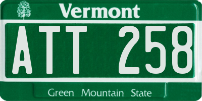 VT license plate ATT258