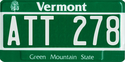 VT license plate ATT278