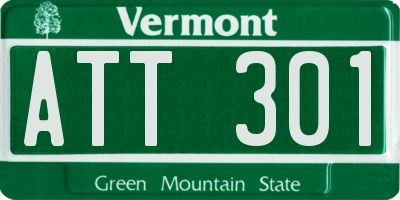 VT license plate ATT301