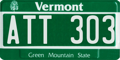 VT license plate ATT303