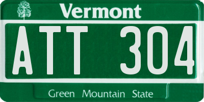 VT license plate ATT304