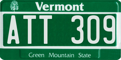 VT license plate ATT309