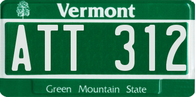 VT license plate ATT312