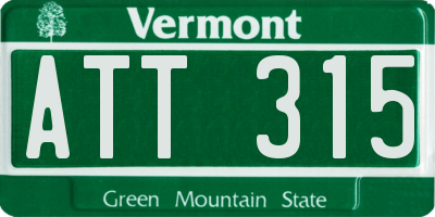 VT license plate ATT315