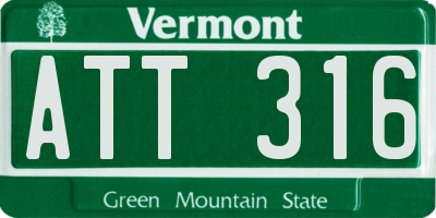 VT license plate ATT316