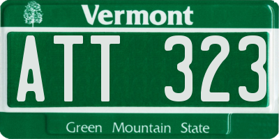 VT license plate ATT323