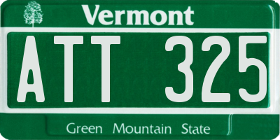 VT license plate ATT325