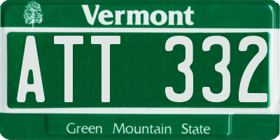 VT license plate ATT332