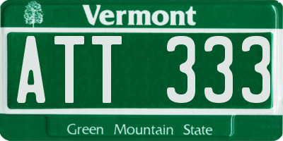 VT license plate ATT333