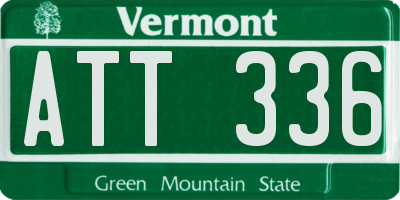 VT license plate ATT336