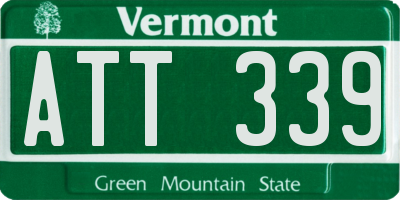 VT license plate ATT339