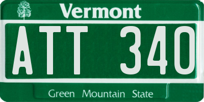 VT license plate ATT340