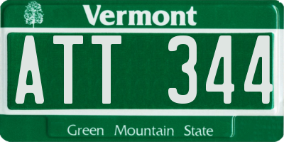 VT license plate ATT344