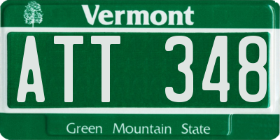 VT license plate ATT348