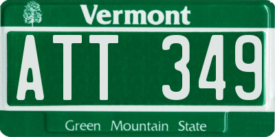 VT license plate ATT349