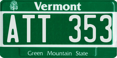 VT license plate ATT353