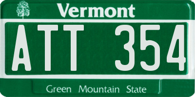 VT license plate ATT354