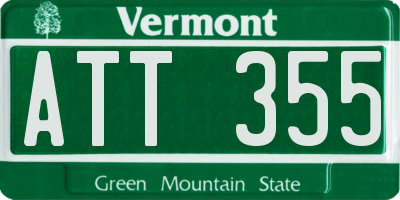 VT license plate ATT355