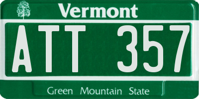 VT license plate ATT357
