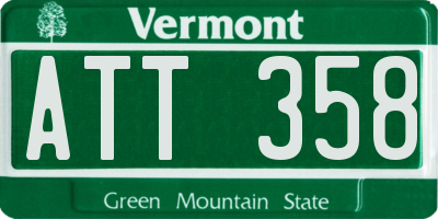 VT license plate ATT358
