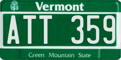 VT license plate ATT359