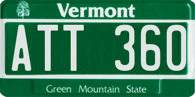 VT license plate ATT360
