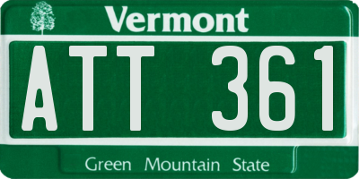 VT license plate ATT361