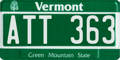 VT license plate ATT363
