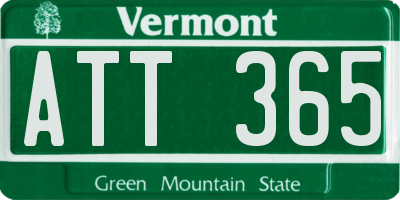 VT license plate ATT365