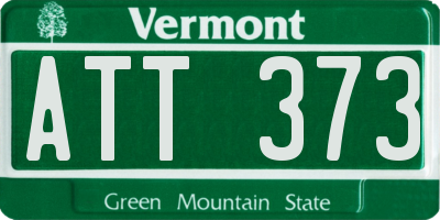 VT license plate ATT373
