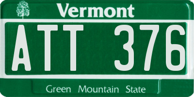 VT license plate ATT376