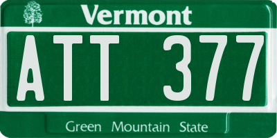 VT license plate ATT377