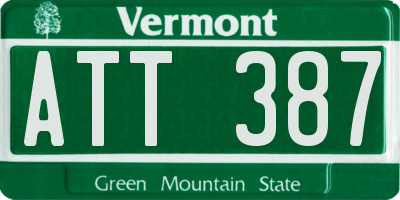 VT license plate ATT387