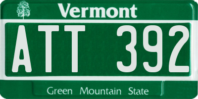 VT license plate ATT392