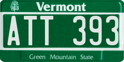 VT license plate ATT393