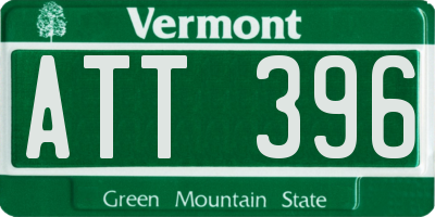 VT license plate ATT396